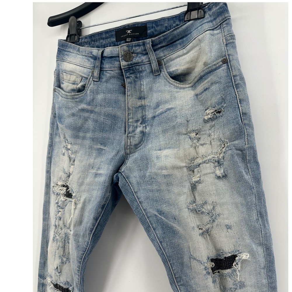 Jordan Craig Legacy Edition Ross Distressed Slim Fit Jeans Light Wash Blue 32x32 - Picture 2 of 7